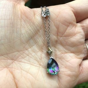 Weekend sale ⭐️ Mystic topaz and diamond necklace